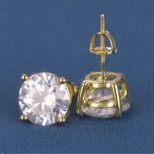 🔥Solid 925 Starling Silver 4CT D Color VVS Moissanite  Diamond 2 Each